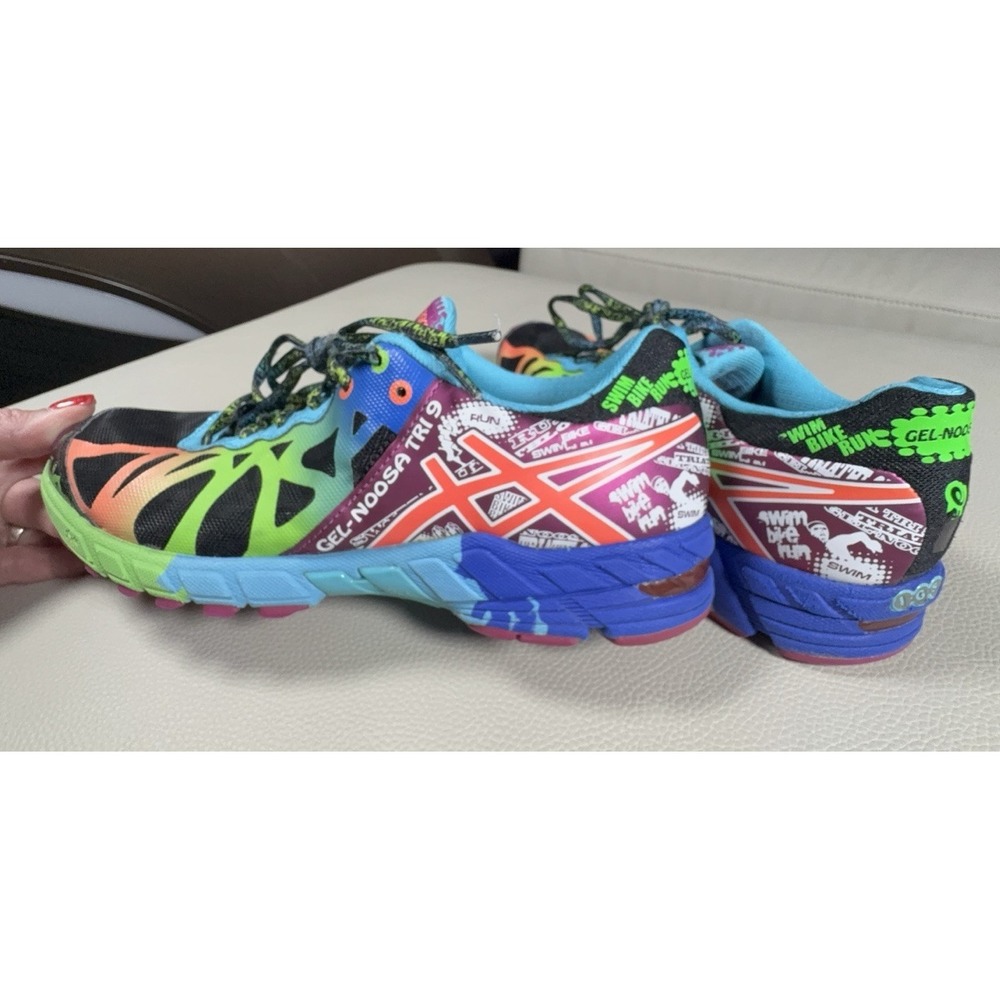 Womens ASICS Gel-Noosa Tri 9 Running Shoes Size 7.5 Triathlon Black Blue READ